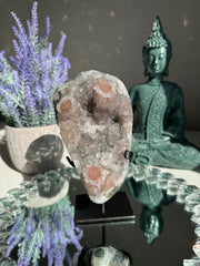 Druzy stalactite quartz geode 2556